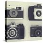 4 Vintage Cameras-Tom Quartermaine-Stretched Canvas