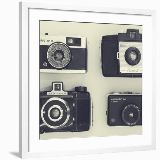 4 Vintage Cameras-Tom Quartermaine-Framed Giclee Print