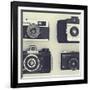 4 Vintage Cameras-Tom Quartermaine-Framed Giclee Print