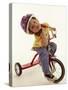 4 Year Old Boy Posing on His Tricycle, New York, New York, USA-Paul Sutton-Stretched Canvas