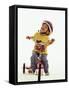 4 Year Old Boy Posing on His Tricycle, New York, New York, USA-Paul Sutton-Framed Stretched Canvas