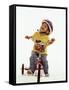 4 Year Old Boy Posing on His Tricycle, New York, New York, USA-Paul Sutton-Framed Stretched Canvas