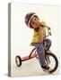 4 Year Old Boy Posing on His Tricycle, New York, New York, USA-Paul Sutton-Stretched Canvas