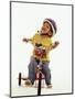 4 Year Old Boy Posing on His Tricycle, New York, New York, USA-Paul Sutton-Mounted Premium Photographic Print