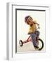 4 Year Old Boy Posing on His Tricycle, New York, New York, USA-Paul Sutton-Framed Premium Photographic Print