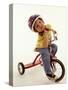 4 Year Old Boy Posing on His Tricycle, New York, New York, USA-Paul Sutton-Stretched Canvas