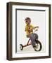 4 Year Old Boy Posing on His Tricycle, New York, New York, USA-Paul Sutton-Framed Premium Photographic Print