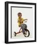 4 Year Old Boy Posing on His Tricycle, New York, New York, USA-Paul Sutton-Framed Premium Photographic Print