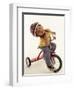 4 Year Old Boy Posing on His Tricycle, New York, New York, USA-Paul Sutton-Framed Premium Photographic Print