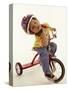 4 Year Old Boy Posing on His Tricycle, New York, New York, USA-Paul Sutton-Stretched Canvas