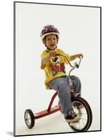 4 Year Old Boy Posing on His Tricycle, New York, New York, USA-Paul Sutton-Mounted Photographic Print