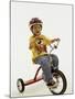 4 Year Old Boy Posing on His Tricycle, New York, New York, USA-Paul Sutton-Mounted Photographic Print