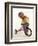 4 Year Old Boy Posing on His Tricycle, New York, New York, USA-Paul Sutton-Framed Photographic Print