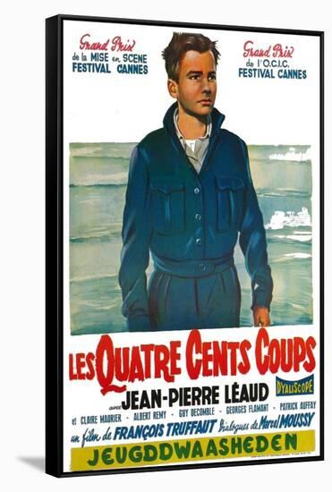 400 Blows, Belgian Movie Poster, 1959-null-Framed Stretched Canvas