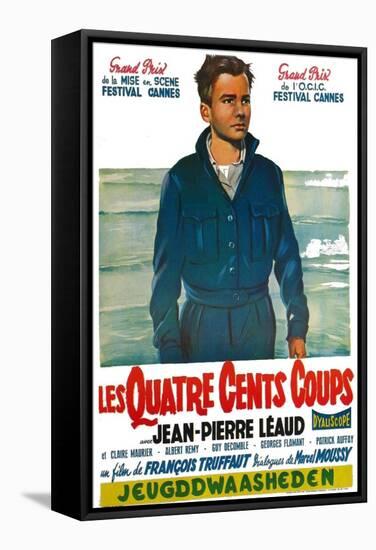 400 Blows, Belgian Movie Poster, 1959-null-Framed Stretched Canvas