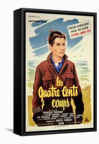 400 Blows, French Movie Poster, 1959-null-Framed Stretched Canvas