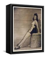 40s Pin Up Girl-null-Framed Stretched Canvas