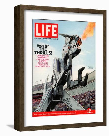 42-foot-tall Monster Truck Robosaurus at Charlotte Motor Speedway, NC, August 12, 2005-Phillip Toledano-Framed Photographic Print