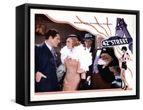 42nd Street, from Left, Warner Baxter, Ginger Rogers, Ned Sparks, Guy Kibbee, 1933-null-Framed Stretched Canvas