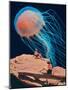 #436-spacerocket art-Mounted Giclee Print