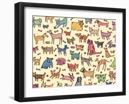 46 dogs, 2017, ink and collage-Sarah Battle-Framed Giclee Print