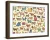 46 dogs, 2017, ink and collage-Sarah Battle-Framed Giclee Print