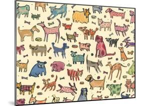46 dogs, 2017, ink and collage-Sarah Battle-Mounted Giclee Print