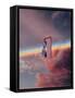 #461-spacerocket art-Framed Stretched Canvas
