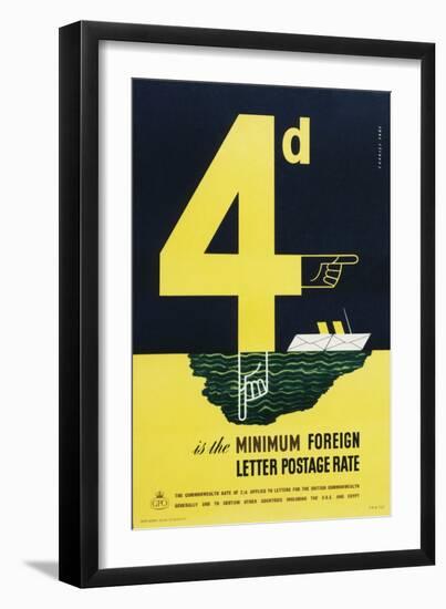 4D Is the Minimum Foreign Letter Postage Rate-Charles Page-Framed Art Print