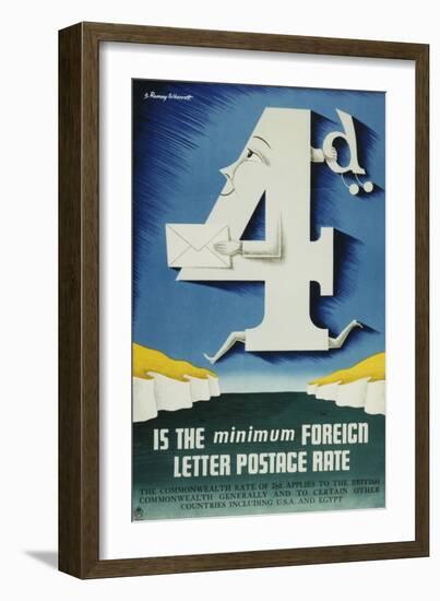 4D Is the Minimum Foreign Letter Postage Rate-Joseph Ramsey Wherrett-Framed Art Print