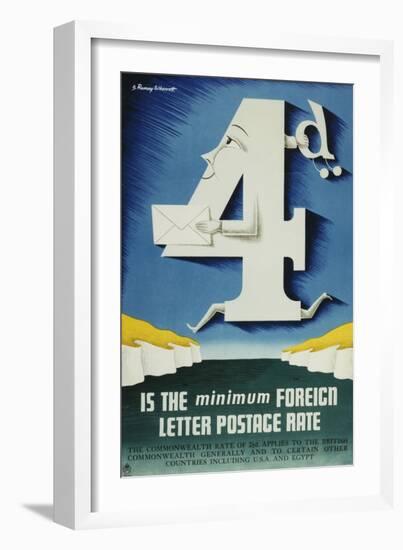 4D Is the Minimum Foreign Letter Postage Rate-Joseph Ramsey Wherrett-Framed Art Print