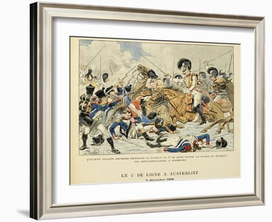 4th Line Infantry in Austerlitz, Dec. 2, 1805, from the Book 'Les Heros Du Siecle'-Louis Bombled-Framed Art Print