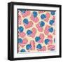 4th of July, American Independence Day Pattern-Allies Interactive-Framed Art Print