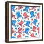 4th of July, American Independence Day Pattern-Allies Interactive-Framed Art Print