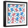 4th of July, American Independence Day Pattern-Allies Interactive-Framed Art Print