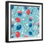 4th of July, American Independence Day Pattern-Allies Interactive-Framed Art Print