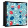 4th of July, American Independence Day Pattern-Allies Interactive-Framed Stretched Canvas