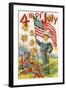 4th of July, Boy with Flag-null-Framed Art Print