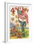 4th of July, Boy with Flag-null-Framed Art Print