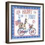 4th of July Dogs on Bike-Jean Plout-Framed Giclee Print