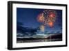 4th of July Fireworks over Whitefish Lake in Whitefish, Montana-Chuck Haney-Framed Photographic Print