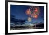 4th of July Fireworks over Whitefish Lake in Whitefish, Montana-Chuck Haney-Framed Photographic Print