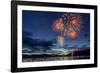 4th of July Fireworks over Whitefish Lake in Whitefish, Montana-Chuck Haney-Framed Photographic Print