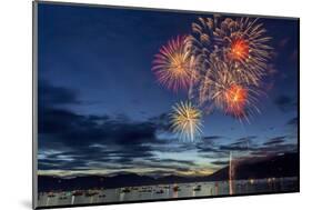 4th of July Fireworks over Whitefish Lake in Whitefish, Montana-Chuck Haney-Mounted Photographic Print