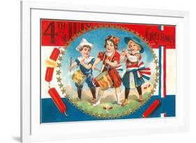 4th of July Greetings, Child Fife and Drum Corps-null-Framed Premium Giclee Print