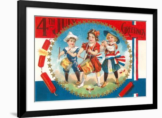 4th of July Greetings, Child Fife and Drum Corps-null-Framed Premium Giclee Print