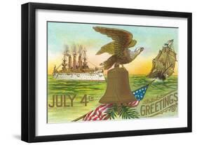 4th of July Greetings, Liberty Bell, Etc.-null-Framed Art Print