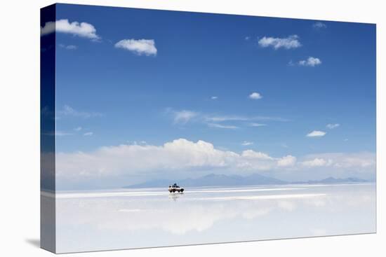 4Wd in the Moiddle of Salar De Uyuni, Salt Flat in Bolivia-zanskar-Stretched Canvas