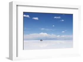 4Wd in the Moiddle of Salar De Uyuni, Salt Flat in Bolivia-zanskar-Framed Photographic Print