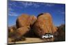 4X4 and Campsite Beside Giant Boulders at Spitzkoppe, Namibia-David Wall-Mounted Photographic Print